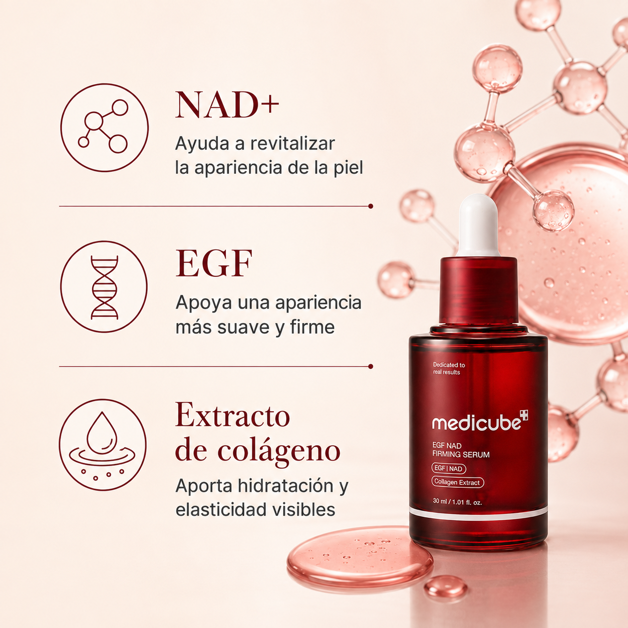 Medicube EGF NAD+ Firming Serum | Sérum facial y cuello 30 ml