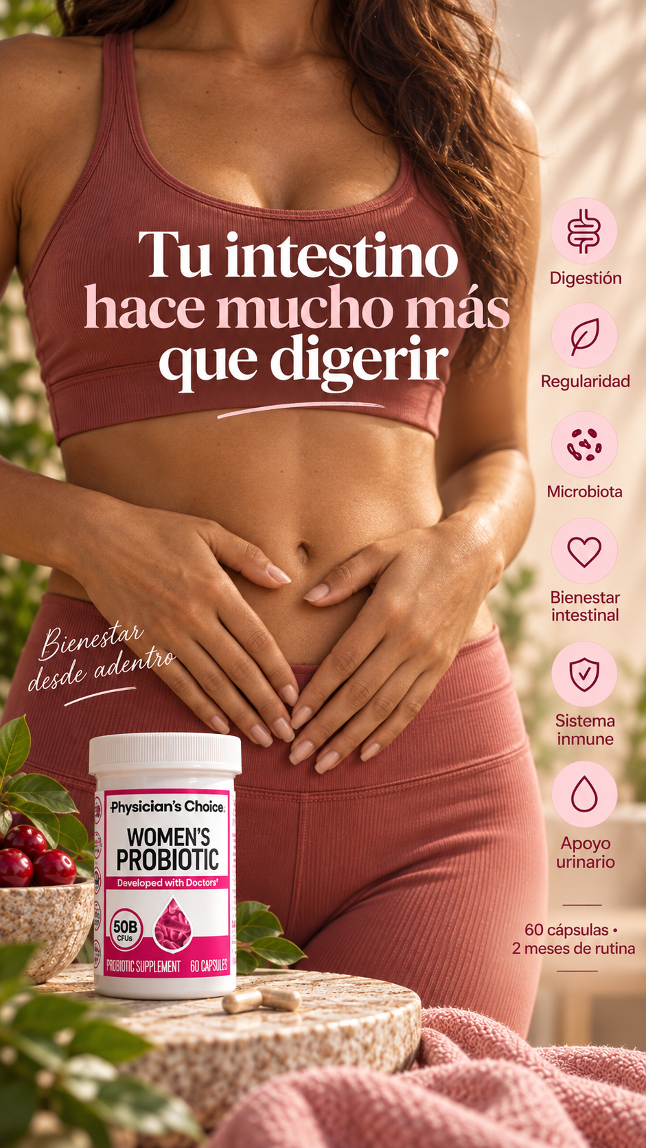 Probiótico para Mujeres Physician’s Choice – 2 Meses de Bienestar Digestivo