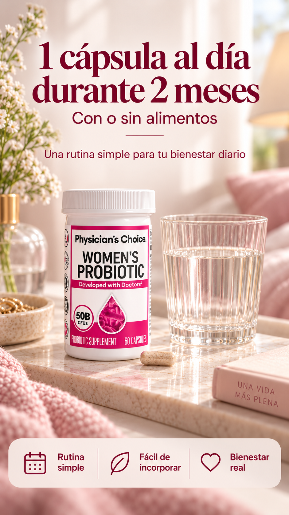 Probiótico para Mujeres Physician’s Choice – 2 Meses de Bienestar Digestivo