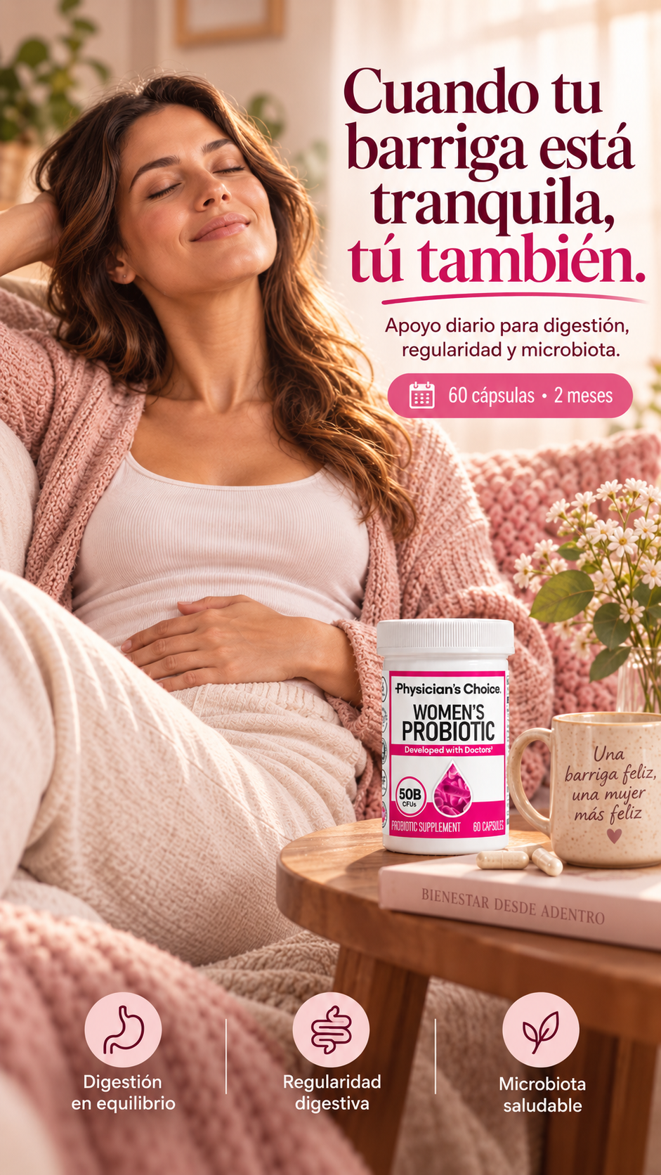 Probiótico para Mujeres Physician’s Choice – 2 Meses de Bienestar Digestivo
